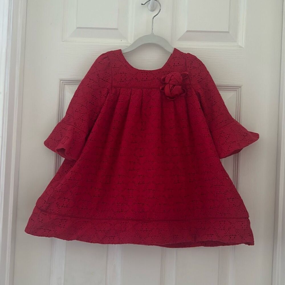 Laura Ashley London girls dress Lace Red size 4